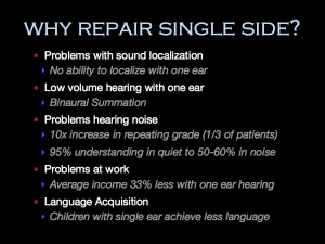 Why repair single sided hearing loss